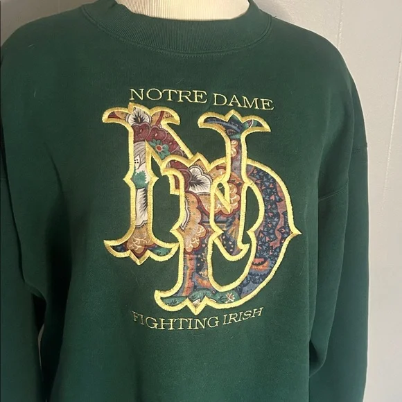Vintage emerald green Notre Dame sweatshirt - Picture 2 of 6